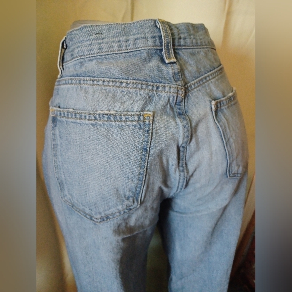 Fashion Nova Blue Wide Leg Distressed Jeans - Picture 4 of 11